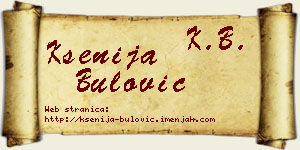Ksenija Bulović vizit kartica
